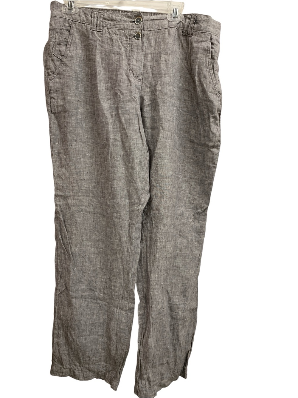 Made With Gray Linen-Blend Straight Leg Chinos